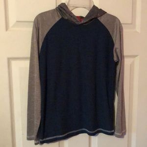 Drill Clothing Company Gray & Blue Thin Active Hoodie Boys Medium M